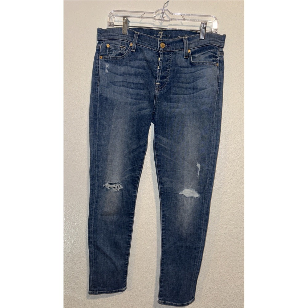 7 Seven For All Mankind Josefina boyfriend jeans Womens Size 28 Distressed Y2K